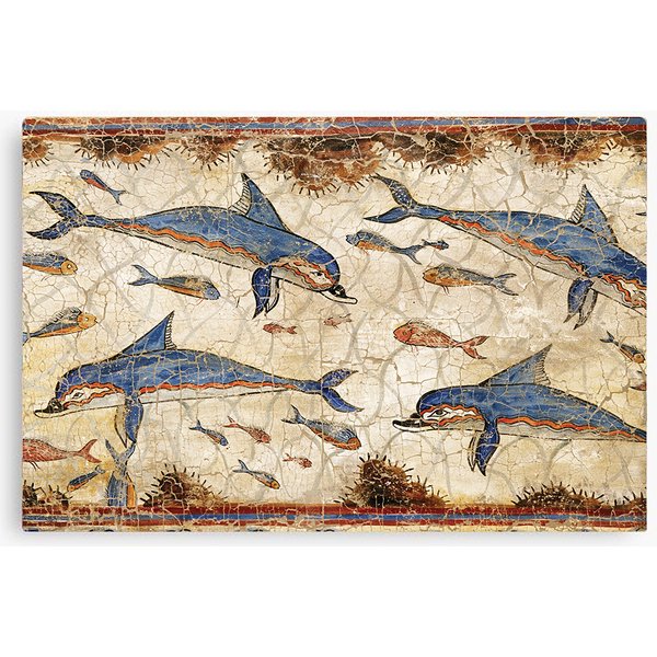 Minoan Dolphins Fresco Canvas