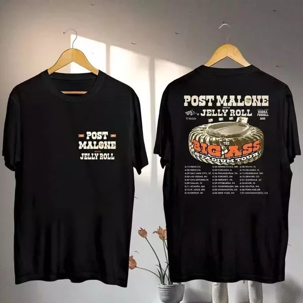 Post Malone And Jelly Roll Tour 2025 Unisex T-Shirt-image