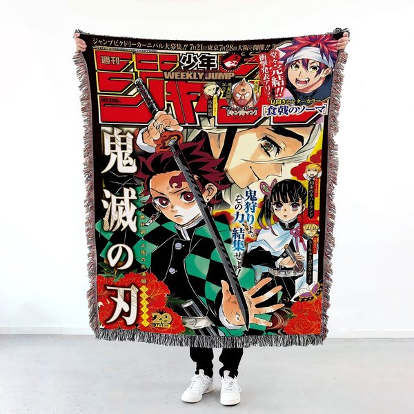 Anime Hand Woven Blanket | Demon Upper 3 Slayer Throw Decor