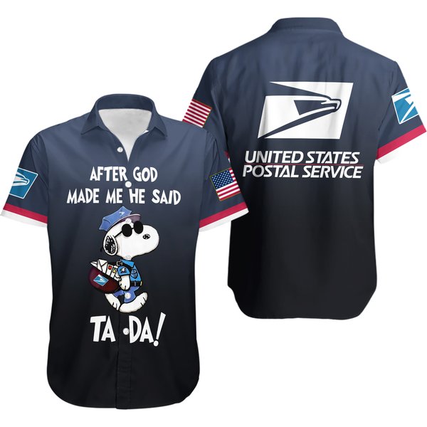 Snoopy Love Postal Worker 3D Hawaii Shirt, Postal Worker Shirt-image