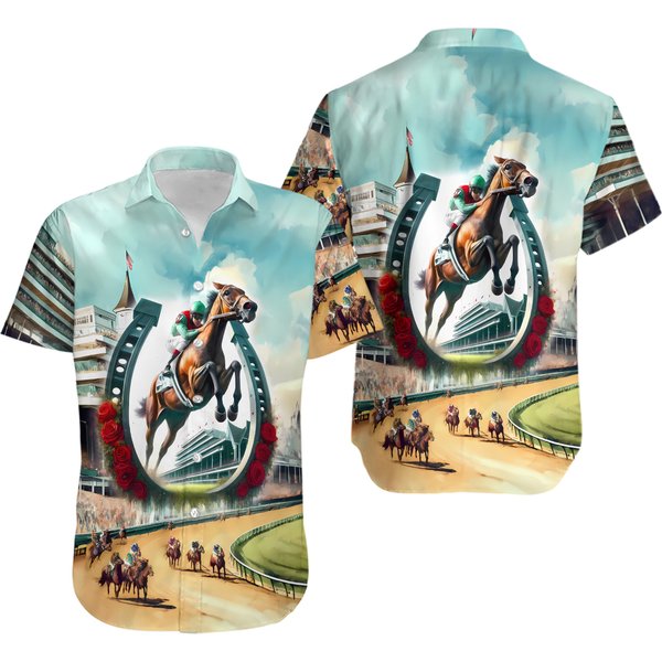 2025 Kentucky Derby Hawaiian Shirt, Horse Racing Button Down Shirt-image