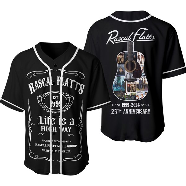 Rascal Flatts 1999-2024 Life Is A High Way 25Th Anniversary Baseball Jersey-image
