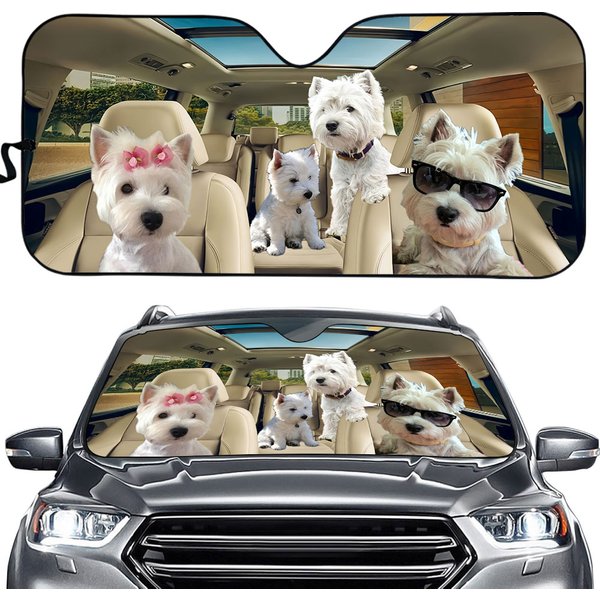 Westie Dog Car Accessory Windscreen Sunshade Cover Visor-image