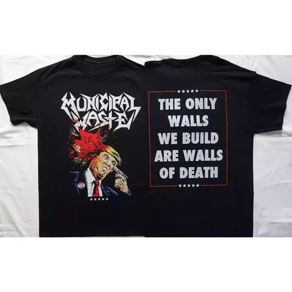 Municipal Waste Dump Donald Trump 2 Sides Black T-Shirt-image