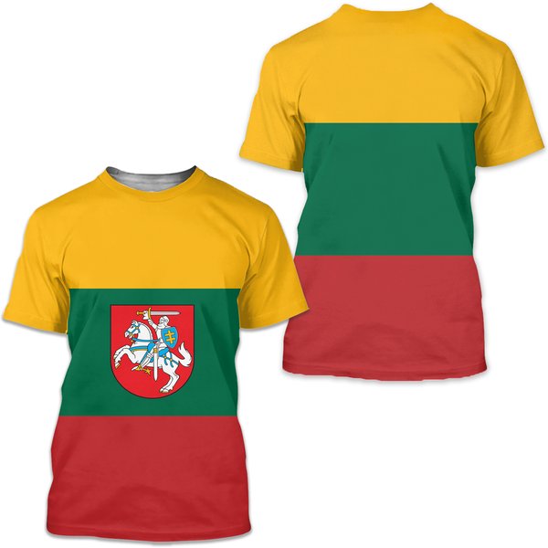 Lithuania Flag Shirt, Patriotic 3D T-Shirt-image