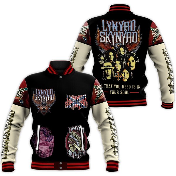 Lynyrd Skynyrd Rock Band American Baseball Jacket-image