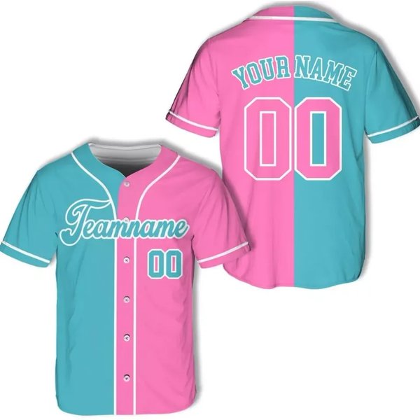Personalized Split Team Name And Number Baseball Jersey-image