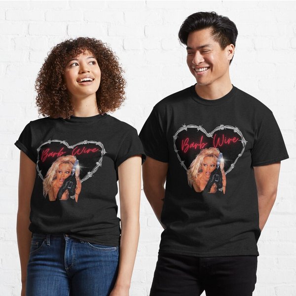 Pamela Anderson Barb Wire Y2K Heart Black Classic T-Shirt-image