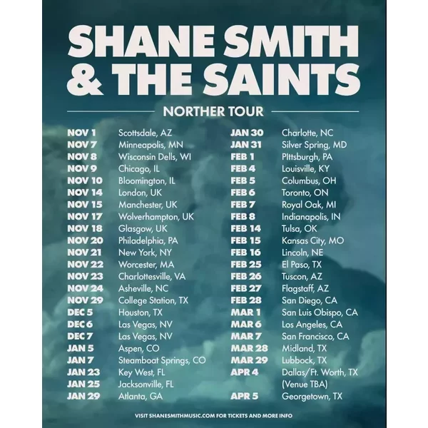 Shane Smith &Amp; The Saints Norther 2024 -2025 Tour Poster, Gift For Fans-image