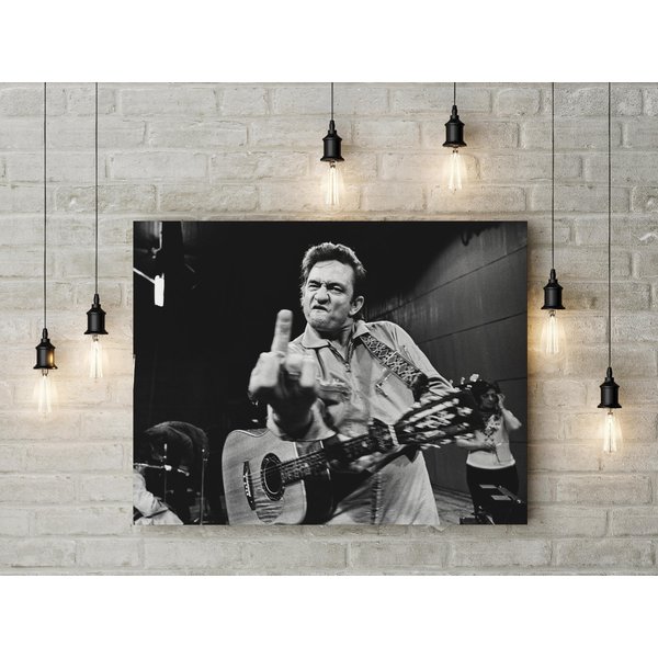 Johnny Cash Canvas - Vintage Photo Print - Music Wall Decor