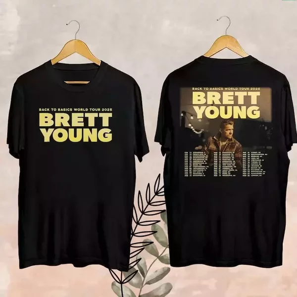 2025 Brett Young Back To Basics World Tour Shirt, Brett Young Fan Gifts-image