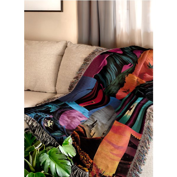 Tog Woven Throw Blanket | Kingdom Of Ash | Dark Academia & Booktok Dragon-image