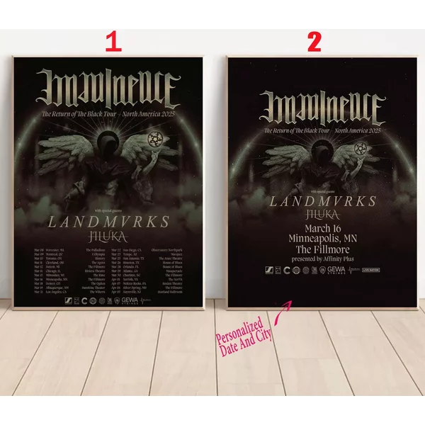 Custom Imminence The Return Of The Black Tour North America 2025 Poster