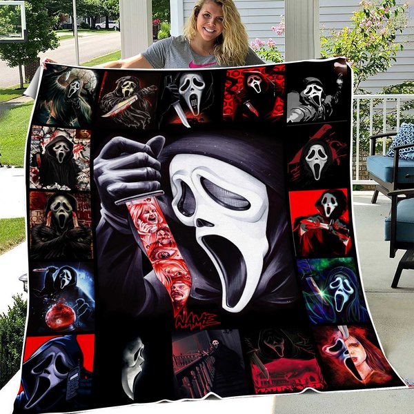 Halloween Scream Ghostface Horror Movie Fan Gift Blanket-image