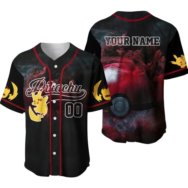 Blvckstyle Custom Pika Jersey Baseball, Pkm Ball Jersey, Personalized Pkm Shirt Baseball Jersey-image