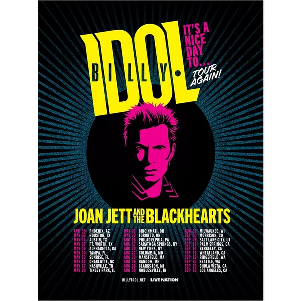 Billy Idol It's A Nice Day To Tour Again 2025 European Tour Poster-image