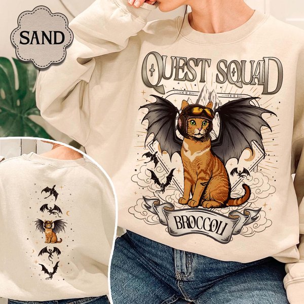 Quest Squad Broccoli Sweatshirt, Onyx Storm Sweatshirt, Fourth Wing, Ridoc Romantasy Fan-image