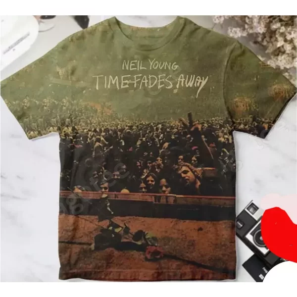 Neil Young Time Fades Away Album Cover For Fan Aop 3D T-Shirt-image
