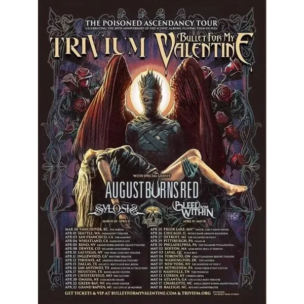 Bullet For My Valentine And Trivium North American Tour 2025 Poster-image