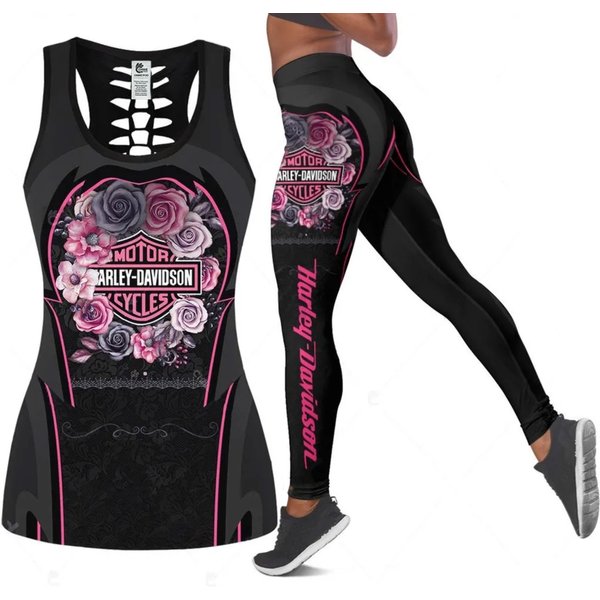 Love Motorbike All Over Printed Legging & Tank Top-image