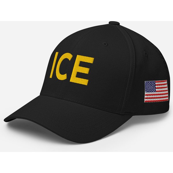 Ice Hat With Usa Flag Immigration And Customs Enforcement Embroidered Ice Cap-image