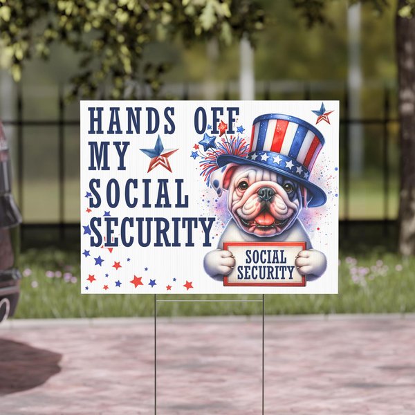 Protect Social Security Yard Sign, Political Sign, Anti Trump-image