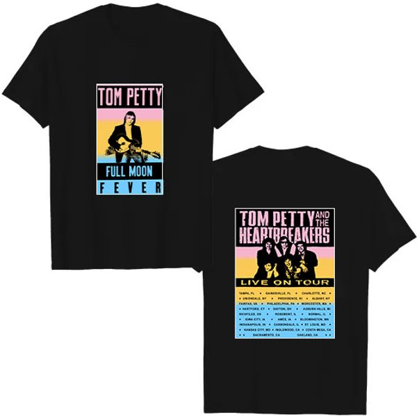 80S Tom Petty And The Heartbreakers Full Moon Fever Tour Rock Concert T-Shirt-image