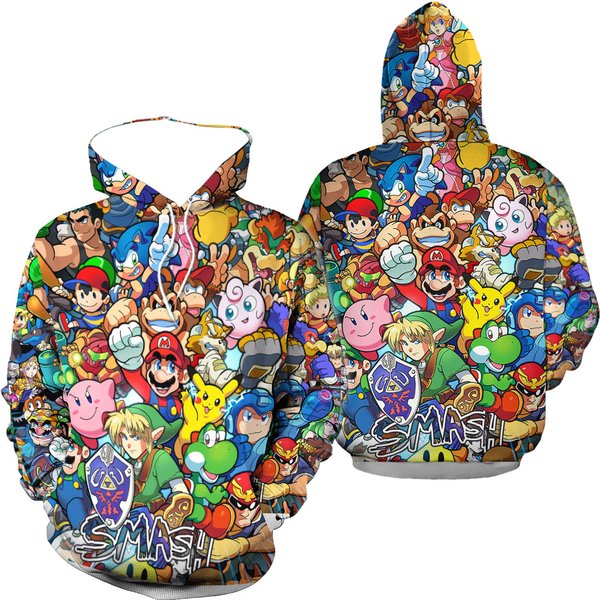 Super Smash Bros 3D Printing Hoodie Fashion-image