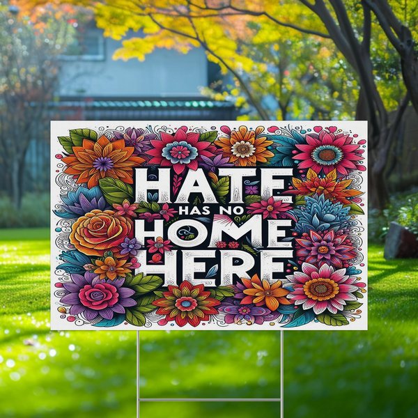 Hate Has No Home Here Yard Sign With H Stake Black Lives Matter Lawn Sign-image