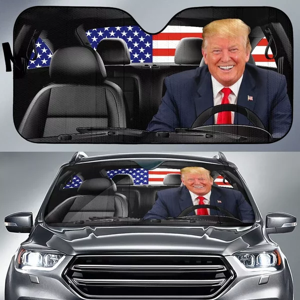 Funny Trump Driving 45 47 Take America Back Car Windshield Sun Shade-image