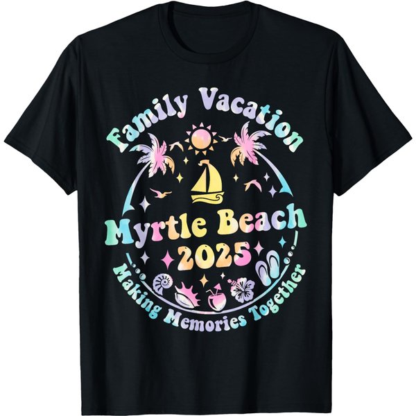 Family Vacation Myrtle Beach 2025 Matching Summer Beach Trip T-Shirt-image