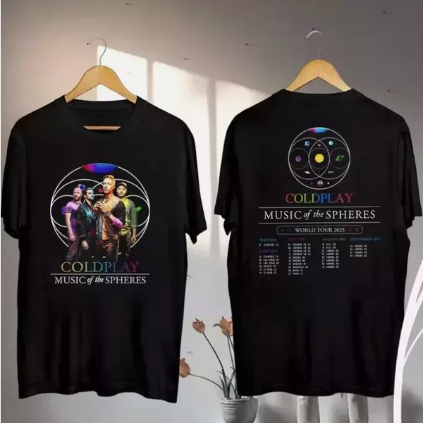 2025 Coldplay Music Of The Spheres Tour T-Shirt, Coldplay Band 2025 Concert-image