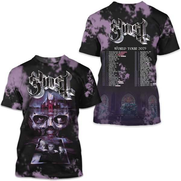 Ghost Rock Band World Tour 2025 The Schedule T-Shirt 3D-image