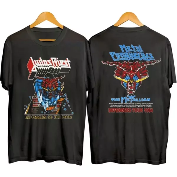 Vintage Judas Priest 1984 Defenders Of The Faith Tour Dates T-Shirt-image