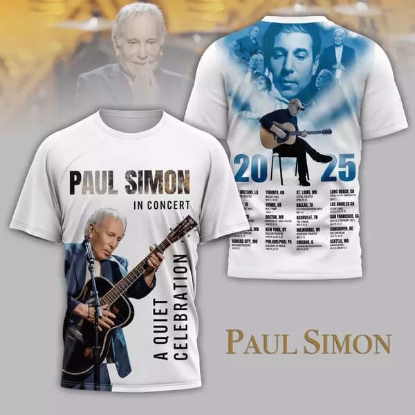 Paul Simon A Quiet Celebration Concert 2025 3D T-Shirt-image