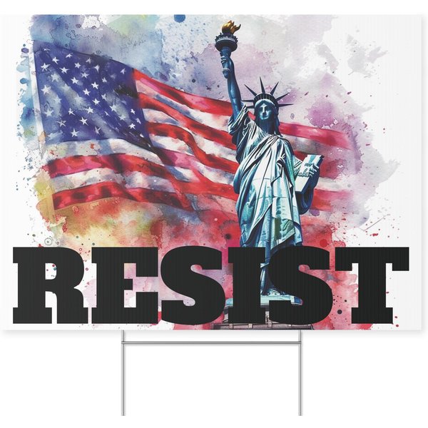 Resist Yard Sign. Statue Of Liberty Resist Sign-image