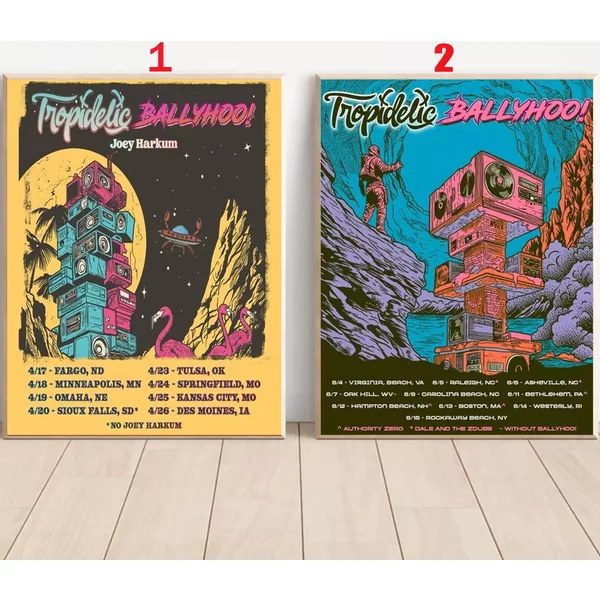 Custom Tropidelic With Ballyhoo And Authority Zero East Coast 2025 Tour Poster-image