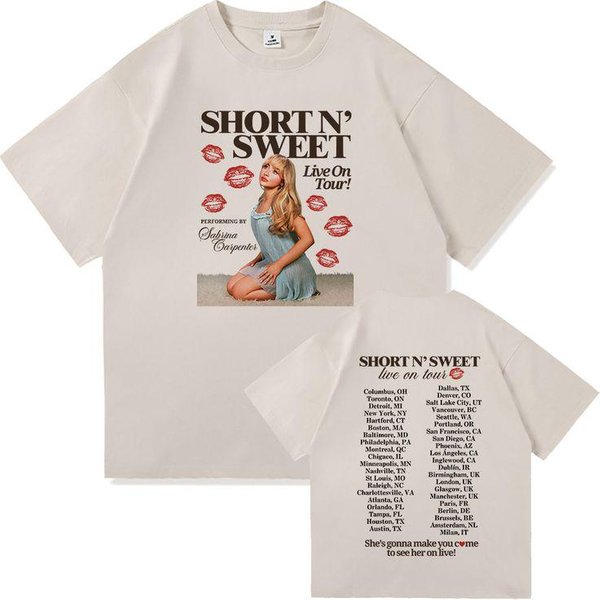 Sabrina Carpenter Short N Sweet Live On Tour T Shirt Fashion-image