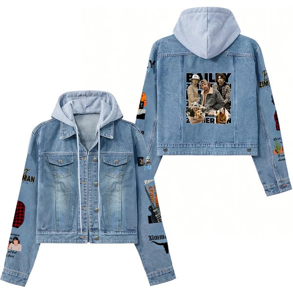 Bailey Zimmerman Unisex Hooded Denim Jacket-image