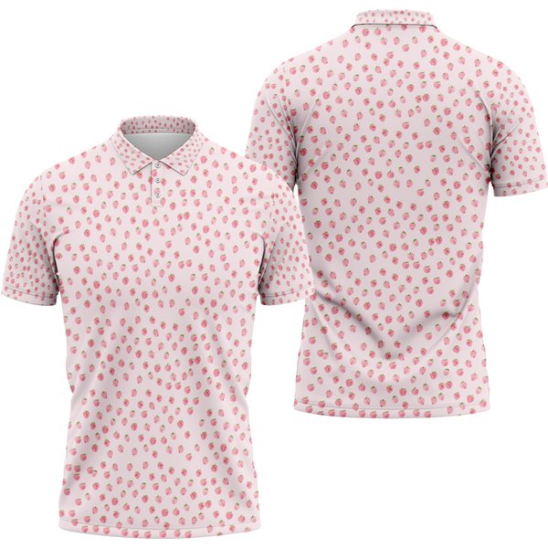 Womens Strawberry Golf Shirt, Coquette Golf Polo For Women-image