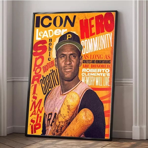 Roberto Clemente Baseball Player Wall Art Poster-image