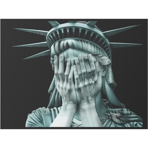 Weeping Statue Of Liberty Yard Sign, Anti Trump Yard Sign-image