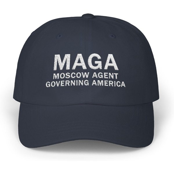 Embroidered Classic Dad Cap - Anti-Trump Moscow Agent Governing America Hat-image