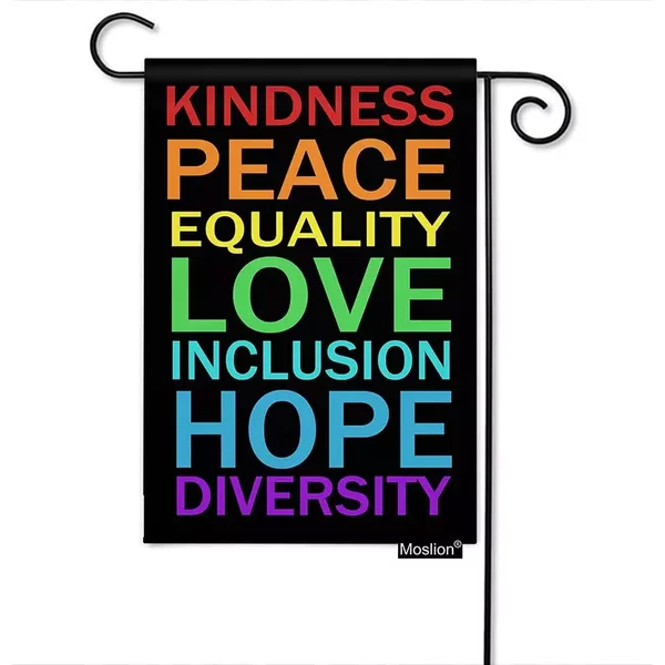 Kindness Peace Equality Love Inclusion Hope Diversity Garden Flags-image