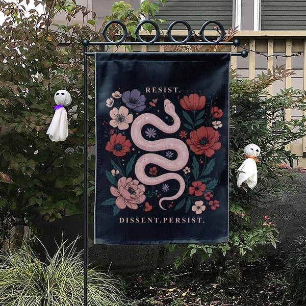 Resist Dissent Persist Flag, Colorful Resistance, Protest Garden Flag For Activism-image