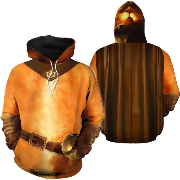 Puss In Boots Cosplay Hoodie 3D Printed Hooded-image