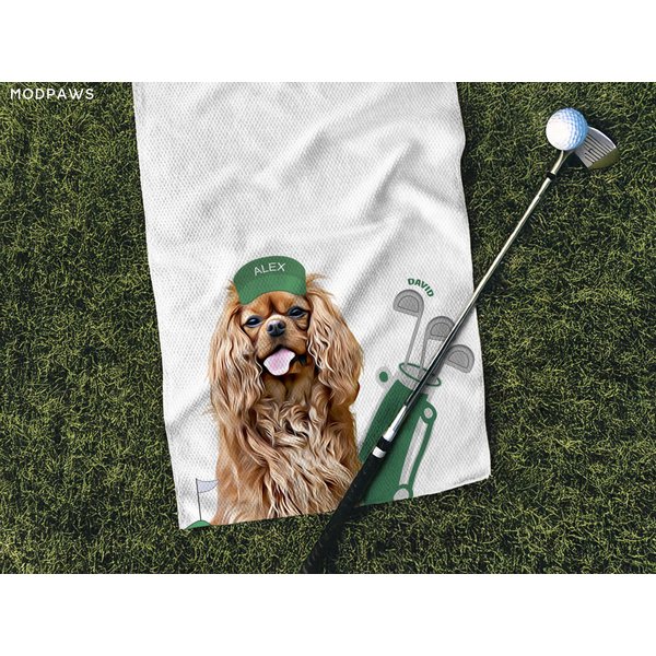 Custom Pet Golf Towel Using Pet Photo + Pet Name Personalized Dog Golf Towels-image