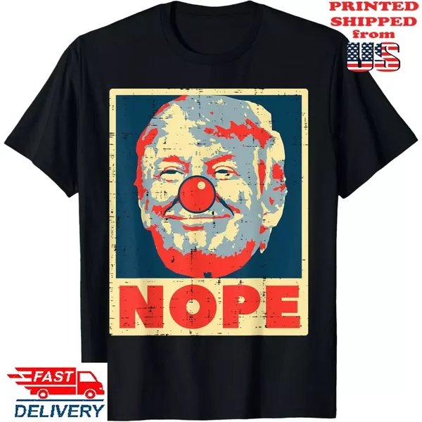 Nope Anti Trump Clown Vintage Retro Impeach No Donald 2024 T-Shirt,-image