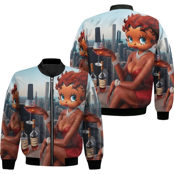 Betty Boop Women's Bomber Jacket, Betty Boop Jacket-image