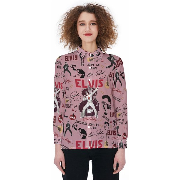 Elvis Presley Ladies Blouses - Stylish Button Down-image